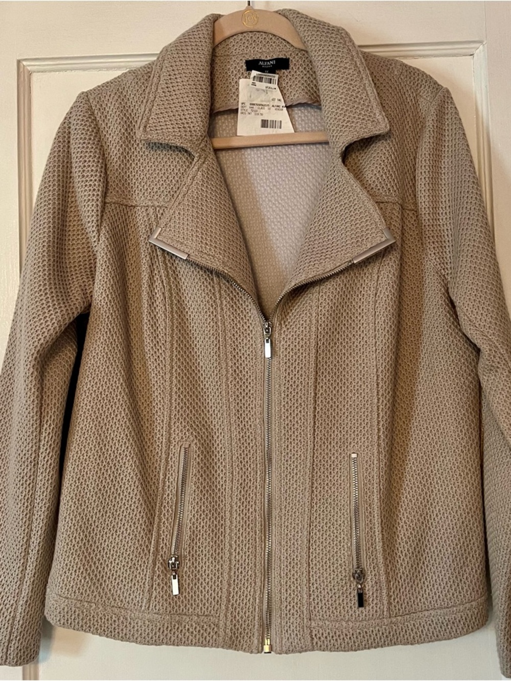 Alfani Taupe Textured Moto Jacket
 NWT Lightweight - Picture 4 of 11